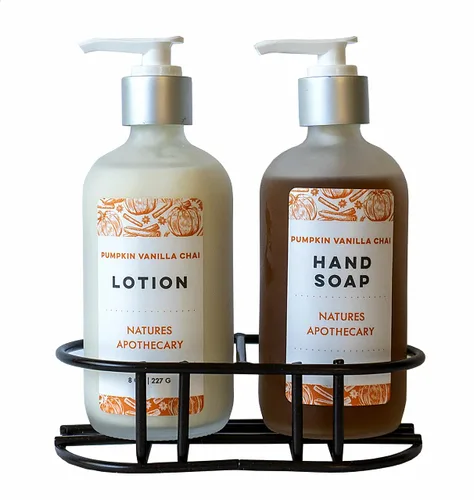 Vista 5 de NATURE'S APOTHECARY DAYSPA Body Basics - Juego de jabón líquido ecológico de calabaza y vainilla Chai, vegano, sin sulfatos, hipoalergénico, incluye