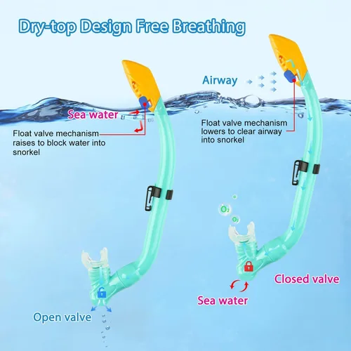 Vista 5 de Gintenco Juego de esnórquel para niños, máscara de buceo para niños como gafas de natación unisex, juego de máscara de buceo antivaho y esnórquel