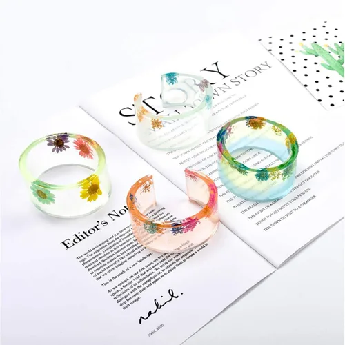 Vista 3 de 2 unids C Font Cuff Bracelet Silicona Brazalete Molde Claro Pulsera Redonda Joyería Fundición Resina Molde