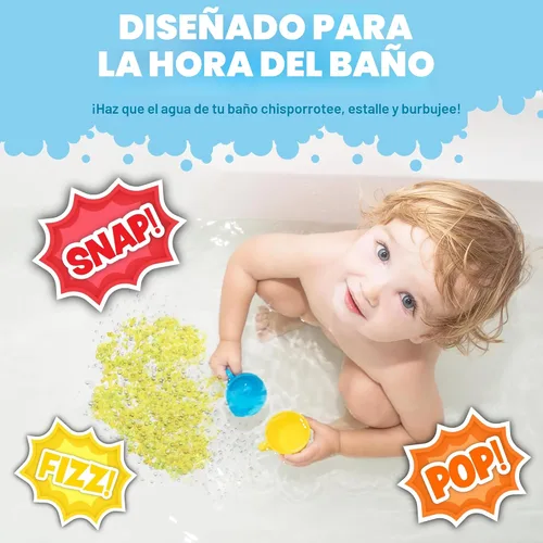 Vista 3 de Tub Works® Bath Crackles - Juguete de baño, paquete variado de 12 unidades No tóxico y sin fragancia Hace que el agua del baño crepite y haga