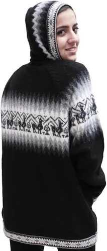 Vista 3 de Little Llamas - Sudadera con capucha de lana de alpaca
