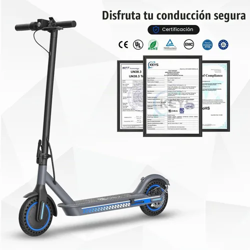 Vista 4 de Electric Scooter Adult 350W/500W Motor, Top 19/22 mph, 8.5'' Solid Tire Azul