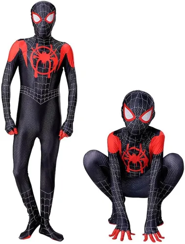 Vista 4 de kowshdcs Disfraz de Halloween para niños, disfraz de superhéroe para cosplay, overol de elastano para niños