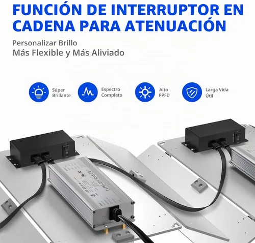 Vista 5 de Barrina 4x4 Luces de Cultivo para Plantas de Interior de Espectro Completo, BU2000 Atenuable, Panel de Luz de Crecimiento LED Ajustable, 816 LEDs