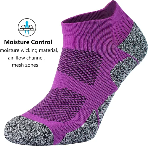 Vista 14 de CWVLC - Calcetines deportivos, hasta el tobillo, de compresión, acolchados, unisex, paquete variado