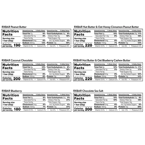 Vista 2 de RXBAR Barras de proteínas, barras de aperitivos, paquete variado (12 unidades)