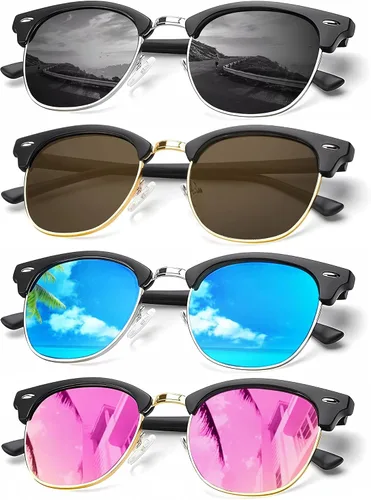 Vista 9 de KALIYADI - Gafas de sol polarizadas para hombres y mujeres unisex, marco semirretráctil, estilo retro, para conducir, con bloqueo UV
