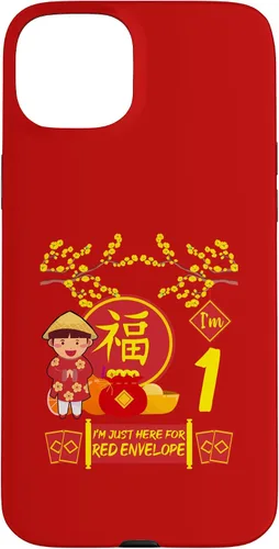 Vista 9 de iPhone 16 1 Año viejo Niños Año Nuevo Chino Decoración Rojo Sobre Caso