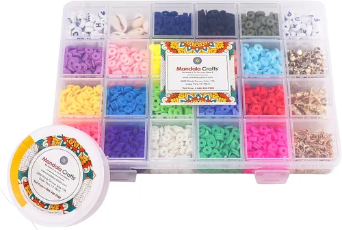 Vista 107 de Mandala Crafts Aqua Heishi - Cuentas de 0.157 in – 6000 cuentas planas de arcilla de disco polimérico para la fabricación de joyas para adultos
