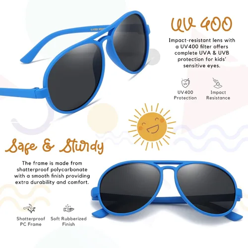 Vista 3 de Lentes de sol aviadores con protección UV400 para bebés y niños de 0 a 4 años