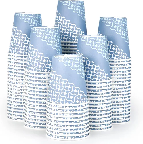 Vista 10 de MUCHII Tazas de café de papel de 16 onzas, vasos de papel desechables, 210 unidades, vasos de papel desechables para bebidas calientes, tazas