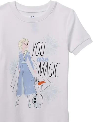 Vista 2 de Spotted Zebra Disney Marvel Star Wars Frozen Conjunto de pijama de algodón ajustado para niñas y niños pequeños