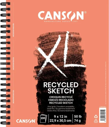 Vista 2 de Canson Cuaderno de bocetos reciclado con tapa de la serie XL de 3-1/2 x 5-1/2