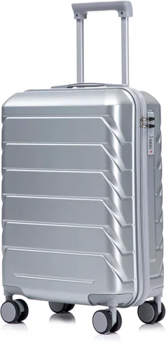 Vista 116 de Merax 3 piezas expandible ABS Hardshell equipaje Sets Spinner Wheel Maleta TSA Lock Suit Case, Apertura frontal negra, Juego de 2 piezas, Maleta