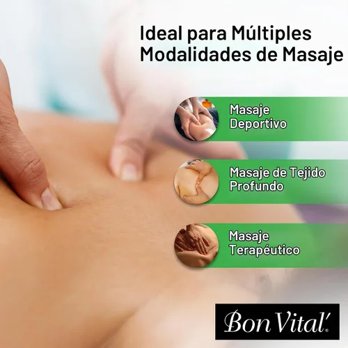 Vista 7 de Aceite de masaje Bon Vital Naturale hecho con ingredientes naturales para un masaje relajante y respetuoso con el medio ambiente, revive y rehidrata