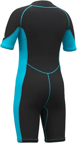 Vista 2 de Hevto Kids Shorty Wetsuit 2mm Neoprene Slim Fit for Boys Girls K02S-Cremallera Delantera-Azul
