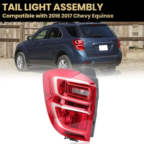 Vista 2 de Conjunto de luces traseras compatibles con Chevy Equinox 2016 2017, luz trasera tipo halógena, lámpara de freno trasera, repuesto # GM2800279