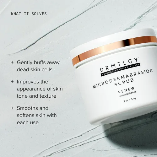 Vista 2 de DRMTLGY Exfoliante facial y mascarilla facial de microdermoabrasión. Exfoliante facial no abrasivo que mejora las cicatrices del acné, puntos