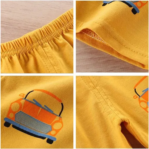 Vista 3 de Pantalones cortos de algodón con cintura elástica para niños pequeños, ropa de verano
