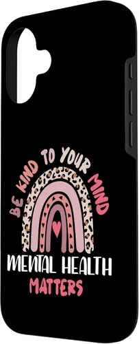Vista 2 de iPhone 16 Mental Health Matters Rainbow Be Kind To Your Own Mind Case
