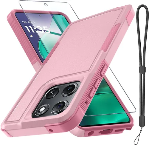 Vista 36 de Funda compatible con Moto G 5G 2024, cuerpo completo, resistente, resistente, a prueba de golpes, con correa de cordón, protector de pantalla