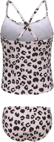 Vista 2 de Traje de baño tankini de dos piezas para niñas con volantes hawaianos