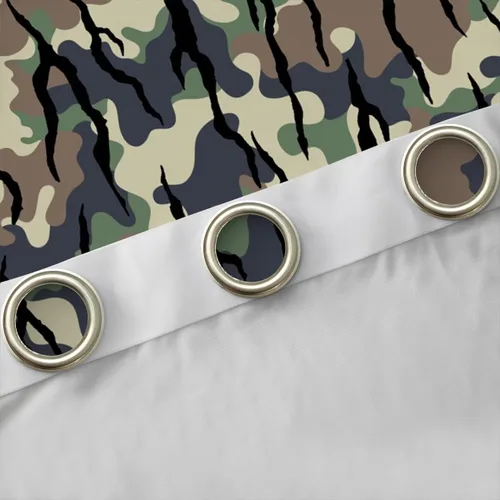 Vista 5 de Cortinas de camuflaje rústicas de camuflaje para dormitorio, sala de estar, decoración de cabaña, caza, ejército, negro, verde, aislamiento térmico