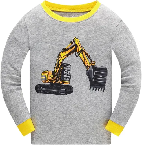 Vista 2 de Pijama para niños pequeños de manga larga, 100% algodón, 2 piezas, para niños de 1 a 10 años