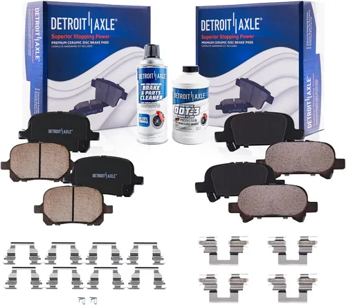 Vista 148 de Detroit Axle - Pinza de disco del lado del acompañante + pastillas de freno de cerámica de repuesto para Lexus HS250H Toyota RAV4 Prius V Scion xB