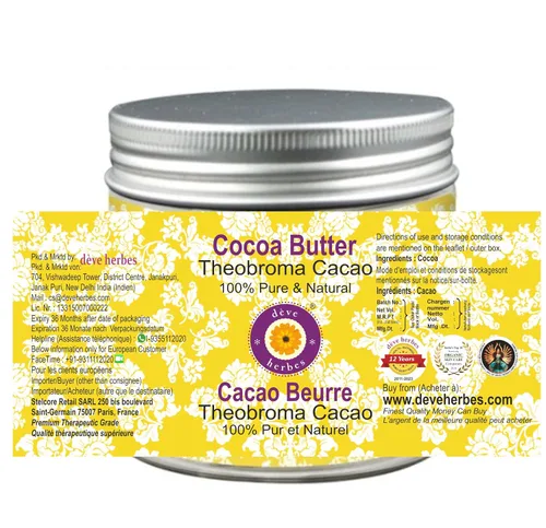 Vista 2 de dève herbes Manteca de cacao (Theobroma Cacao) 50gm