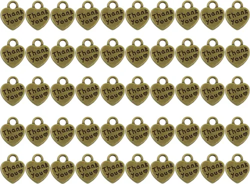 Vista 6 de Shapenty Dijes de corazón de agradecimiento de doble cara para aretes, pulsera, collar, colgante, llavero, fabricación de joyas, botella de vidrio
