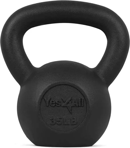 Vista 16 de Yes4All Pesa rusa de hierro fundido, pesas rusas para entrenamiento de fuerza 5-80 libras (5, 10, 15, 20, 25, 30, 35, 40, 45, 50, 60, 70, 80 libras)