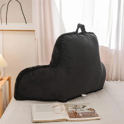 Vista 3 de Holawakaka Almohada grande de piel sintética con brazos, almohadas de lectura de piel de conejo perfectas para adultos, adolescentes, niños, brazos