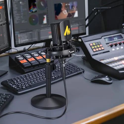 Vista 8 de Micrófono XLR de condensador Maono con diafragma grande de 34mm, micrófono de estudio cardioide profesional para podcasting, grabación, streaming