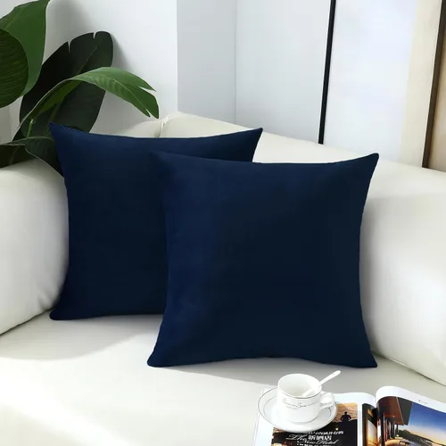 Vista 37 de mixeoo Comfy - Juego de 2 fundas de almohada decorativas de terciopelo grueso sólido y grueso, súper suaves, decoración del hogar para sofá, sala