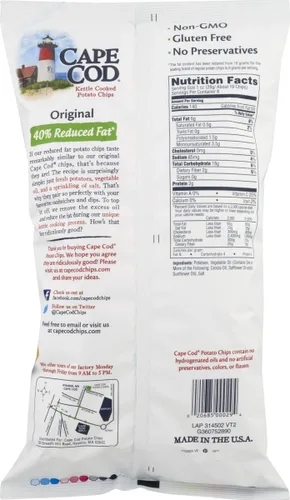 Vista 2 de Cape Cod Kettle - Papas fritas cocidas, satisfactorias, totalmente naturales y cocidas en hervidor, bolsas de 8 onzas