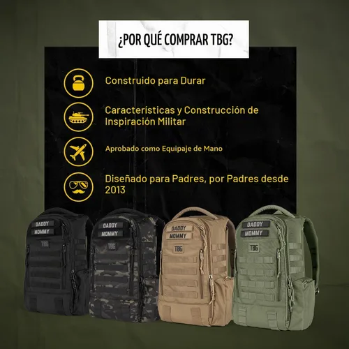 Vista 6 de Tactical Baby Gear Daypack Tactical Pañalera Mochila - Negro Negro 4ª