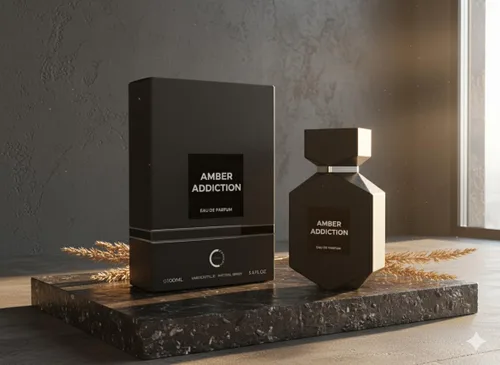 Vista 2 de Camara Eau de Parfum de larga duración, botella de vidrio de 3.4 onzas líquidas (adicción ámbar)