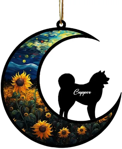 Vista 11 de Adorno conmemorativo personalizado para atrapasoles para perros, nombre personalizado y razas de perros, regalo para amantes de los perros, adorno