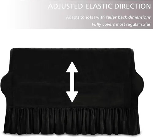 Vista 106 de NICEEC Funda para sofá biplaza, súper suave, 1 pieza, color rojo vino, elástica, universal, de elastano, para sala de estar, fácil ajuste, lavable