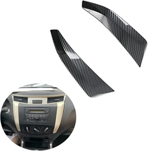 Vista 5 de Fibra de carbono, cubierta de panel de instrumentos de consola central de automóvil, compatible con Nissan Navara NP300 2016-2021