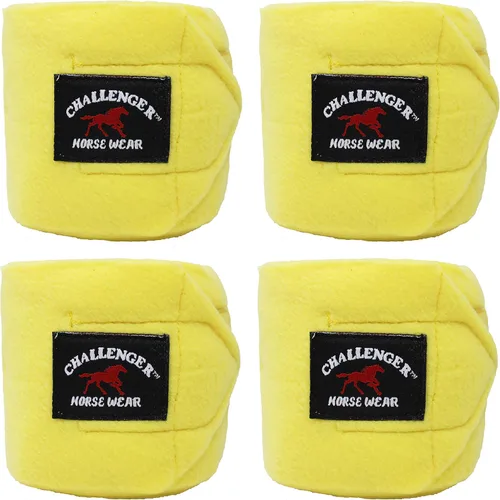 Vista 2 de Horse Equine Tack Set of 4 Soft Fleece Grooming Leg Polo Wraps 95TS01 Marrón
