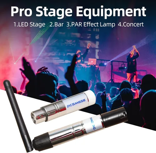 Vista 6 de DMX inalámbrico, 3 piezas DMX512 DMX Dfi DJ 2.4G inalámbrico 2 receptor y 1 transmisor etapa control de iluminación