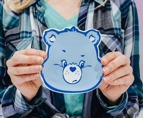 Vista 4 de Care Bears - Bandeja de cerámica esculpida con cara de oso gruñón, organizador de platos de almacenamiento para joyas, accesorios, llaves y más