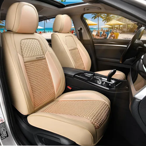 Vista 22 de Coverado - Fundas de asiento delantero de coche, fundas de asiento de cuero de lujo para automóviles, fundas de asiento de automóvil protectoras