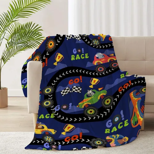 Vista 120 de Manta de bebé con texto en inglés «Just A Boy Who Loves Trucks» para niños y niñas, manta súper suave para envolver al recién nacido, acogedora