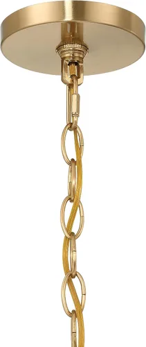 Vista 10 de Creative Co-Op Constance - Lámpara de techo estilo candelabro de metal cónico con 4 luces, color dorado cepillado