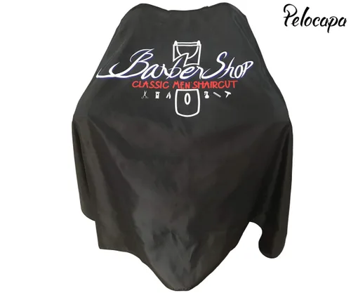 Vista 2 de Pelocapa Capa de Barbería para Hombres, Capa de Corte de Cabello con Broches, Capa de Corte Profesional de Salón, Delantal Bata Grande Impermeable