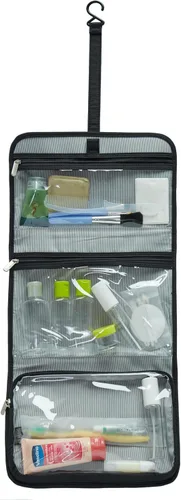 Vista 4 de Travelon Trifold Hanging Toiletry Kit Negro