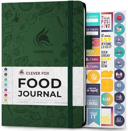 Vista 14 de Clever Fox Diario de Comida de Bolsillo - Diario de Comidas Diario, Planificador de Comidas para Llevar un Control de Calorías y Nutrientes